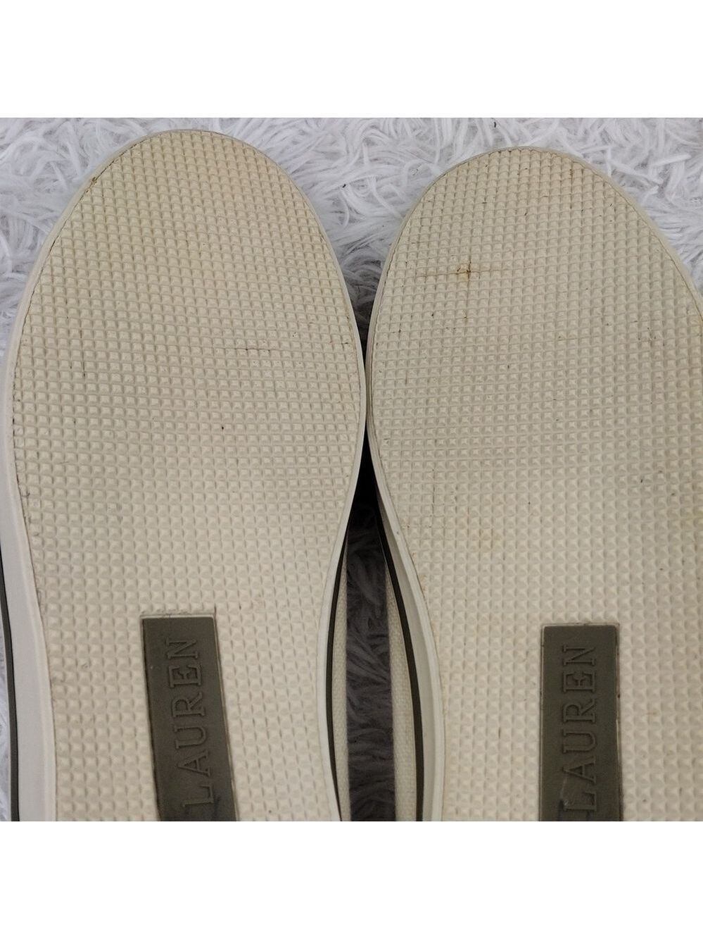 LAUREN Ralph Lauren Emilia Cream Canvas Nautical Slip On Flats 802077018 - Picture 6 of 14